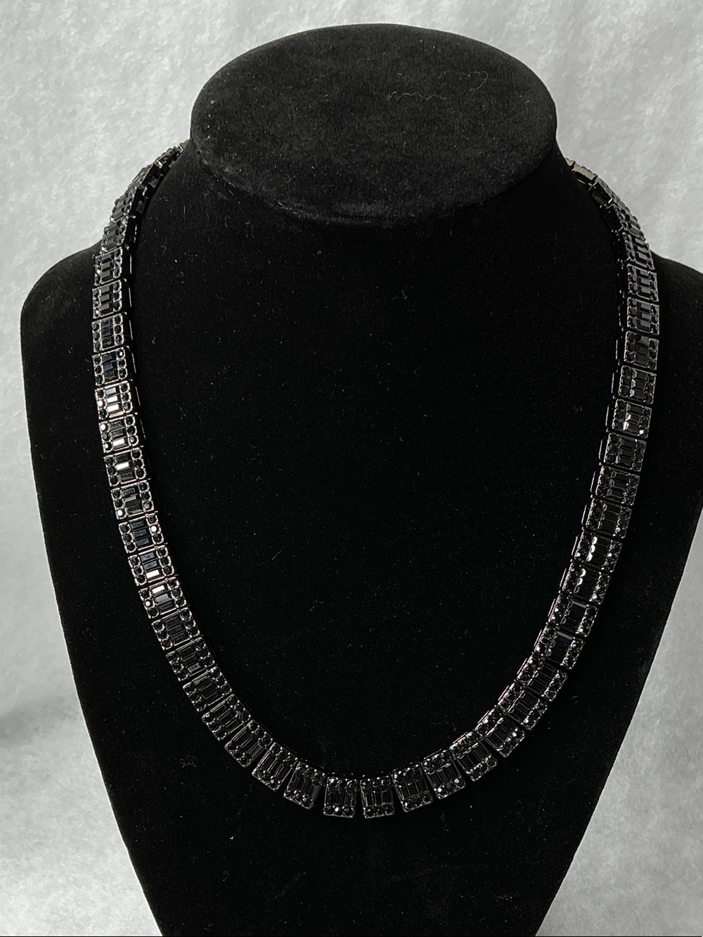 Men's Black Crystal Link Necklace 18”- VVS CZ